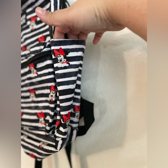 Minnie Mouse Red ,White ,and Black Striped Backpack OS -NWT - Picture 3 of 5